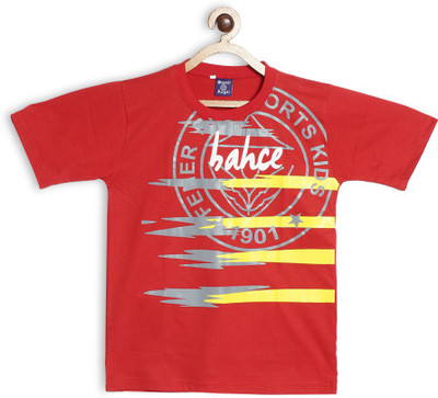 Sweet Angel Boys Printed Cotton Blend Regular T Shirt(Red, Pack of 1)