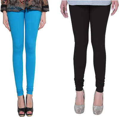 s r collection Churidar  Ethnic Wear Legging(Light Blue, Black, Solid)
