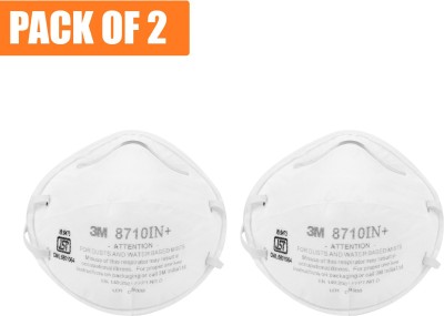 3M Respirator Dust and Mist Face Mask 8710IN02b Reusable(White, L, Pack of 2)