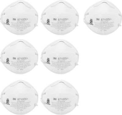 3M Respirator Dust and Mist Face Mask 8710IN07m Reusable(White, L, Pack of 7)