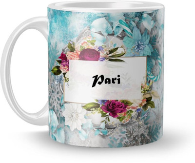 Beautum Name Pari Printed White Ceramic (350)ml Model No:BTNAMXYZ015435 Ceramic Coffee Mug(350 ml)