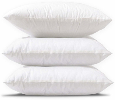 VJSTAR Cotton Solid Sleeping Pillow Pack of 3(White)