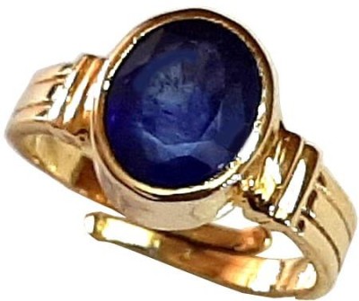 rs gemsexport RS GEMSEXPORT Gemstones 5.60 Ratti Natural Certified BLUE SAPPHIRE (NEELAM) Gemstone Panchdhatu Ring,Pukhraj Birthstone Astrology Ring Brass Sapphire Gold Plated Ring
