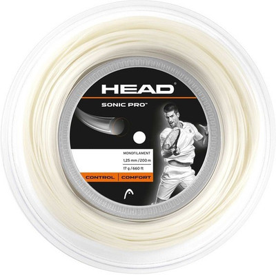 Head Sonic Pro 17g Reel 1.25 Tennis String - 200 m(White)