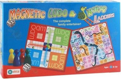 Ekta Toys Magnetic Ludo & Snakes Ladders Party & Fun Board Game