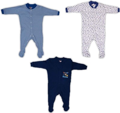 MY BABY TOWN Baby Boys & Baby Girls Navy Blue Sleepsuit
