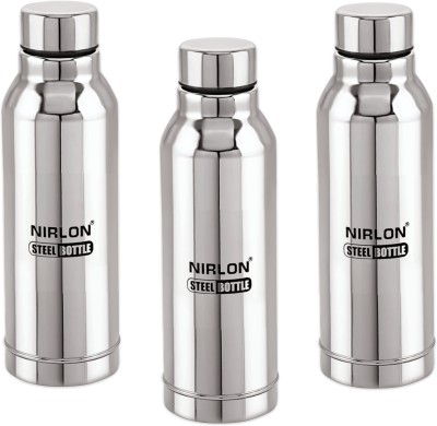 NIRLON STAINLESS STEEL FRIDGE BOTTLE 750 ML (PACK OF 3) 750 ml Bottle  (Pack of 3, Steel/Chrome, Steel)