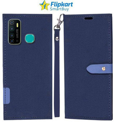 Flipkart SmartBuy Flip Cover for Infinix Hot 9(Blue, Cases with Holder, Pack of: 1)