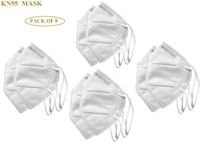 MedFest (Pack of 8) KN95 Mask for High Filtration Capacity, 5 Layered, FFP2 Medical Particulate Mask, Anti Pollution Mask KN95 5 Layer Mask-08(Free Size, Pack of 8)