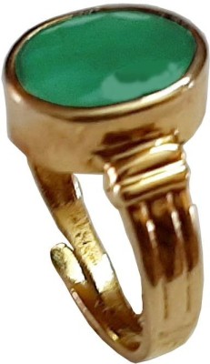 rs gemsexport RS GEMSEXPORT Gemstones 5.35 Ratti Natural Certified EMERALD (PANNA) Gemstone Panchdhatu Ring,Pukhraj Birthstone Astrology Ring Brass Emerald Gold Plated Ring
