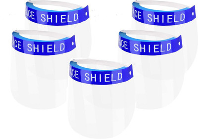 RODEX Full Safety Face Shield Transparent Whole Face,Anti-Saliva Protective Hat,Reusable Breathable Visor Wind Dust proof Hat Shield with Protective Film Elastic Band Pack of 5 Safety Visor(Size - Regular) RODEX Full Safety Face Shield Transparent Whole Face,Anti-Saliva Protective Hat,Reusable Breathable Visor Wind Dust proof Hat Shield with Protective Film Elastic Band Pack of 5 Safety Visor(Size - Regular)
