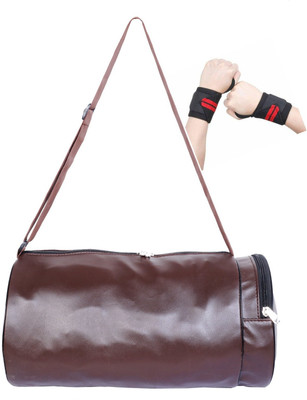 Sector Z COMBO gym solid duffel bag with free wrist support(Brown, Backpack)