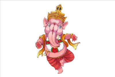 Art Kafe 56 cm Shree Ganesha Wall Sticker (Size :- 56 X 86 cm ) Self Adhesive Sticker(Pack of 1)