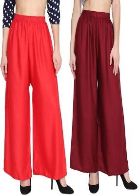 Style Access Flared Women Red, Maroon Trousers