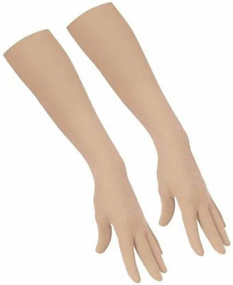 GLUCKLICH Cotton Arm Sleeve For Men & Women(Free, Brown)