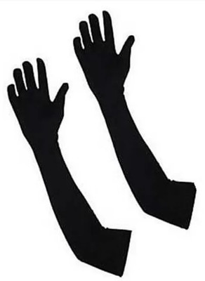 GLUCKLICH Cotton Arm Sleeve For Men & Women(Free, Black)