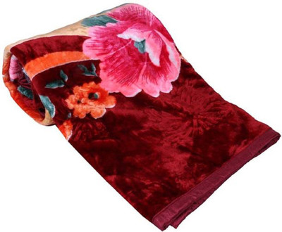 Swikon star Floral Double Mink Blanket for  Heavy Winter(Polyester, Multicolor)