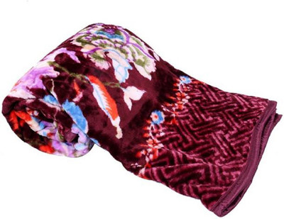 GKM Floral Double Mink Blanket for  Heavy Winter(Microfiber, Multicolor)