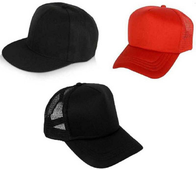 DELUXE Solid Sports/Regular Cap Cap(Pack of 3)