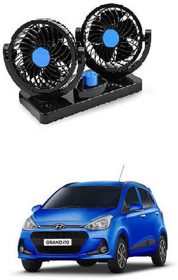 KARDECK Car Fan 12V 360 Degree Rotatable Dual Head 2 Speed Quiet Strong Dashboard Auto Cooling Air Fan for Grand i10-F31 Car Interior Fan(12 V)