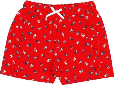 Pantaloons Baby Short For Girls Casual Printed Pure Cotton(Red, Pack of 1)