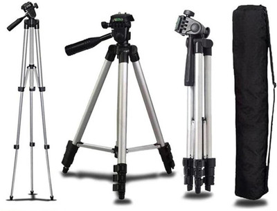 AONEQUALITY WORLD Halix Tripod-3110 Portable Adjustable Aluminum High Quality Tripod(SilverAluminium, Supports Up to 1500 g)