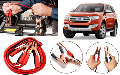 Auto Kite Heavy Duty Jumper Booster Cables Anti Tangle Copper Core RY76 7.5 Feet Wire approx 7.2 ft Battery Jumper Cable(Pack of 1)