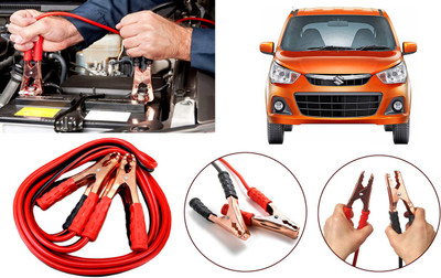 Auto Kite Heavy Duty Jumper Booster Cables Anti Tangle Copper Core RY238 7.5 Feet Wire approx 7.2 ft Battery Jumper Cable(Pack of 1)