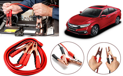 Auto Kite Heavy Duty Jumper Booster Cables Anti Tangle Copper Core RY215 7.5 Feet Wire approx 7.2 ft Battery Jumper Cable(Pack of 1)