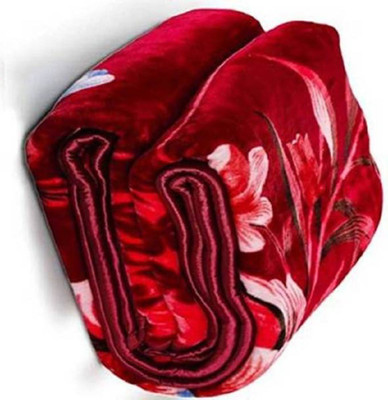 GKM Floral Double Mink Blanket for  Heavy Winter(Polyester, Multicolor)