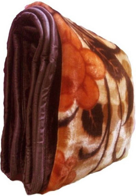 GKM Floral Single Mink Blanket for  Heavy Winter(Polyester, Multicolor)