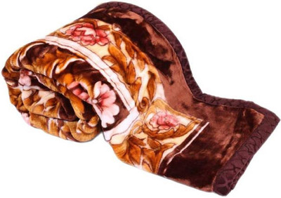 GKM Floral Single Mink Blanket for  Heavy Winter(Polyester, Multicolor)