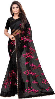 Lovisa Fashion Embroidered Bollywood Net Saree(Multicolor)