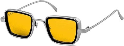 Trendy Glasses Retro Square Sunglasses(For Men & Women, Yellow)