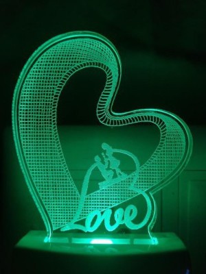 RPJ Trader True Love Night Lamp (Pack Of 1) Night Lamp(9 cm, Green)