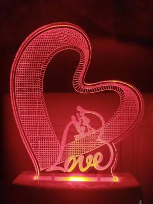 RPJ Trader True Love Night Lamp (Pack Of 1) Night Lamp(9 cm, Red)