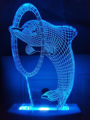 RPJ Trader Beautifull Fish Night Lamp (Pack Of 1) Night Lamp(10 cm, Blue)