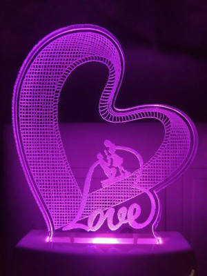 RPJ Trader True Love Night Lamp (Pack Of 1) Night Lamp(9 cm, Violet)
