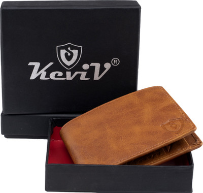 Keviv Men Casual Tan Genuine Leather Wallet(4 Card Slots)