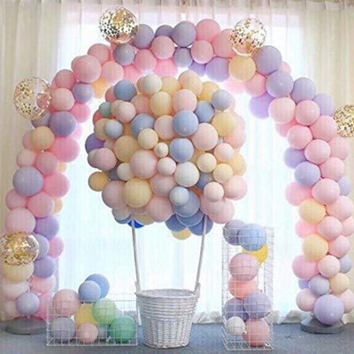 Magic Balloons Solid Mix Pastel Color Balloons - Pack of 100 Balloon(Multicolor, Pack of 100)