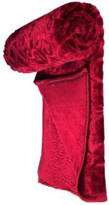 Swikon star Solid Double Mink Blanket for  Heavy Winter(Microfiber, Maroon)