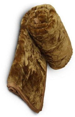 Swikon star Solid Double Mink Blanket for  Heavy Winter(Microfiber, Coffee)