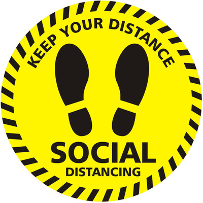 WALL STICKS Social Distancing Floor Sticker (18 X 18 Inch)-WS2022 Emergency Sign
