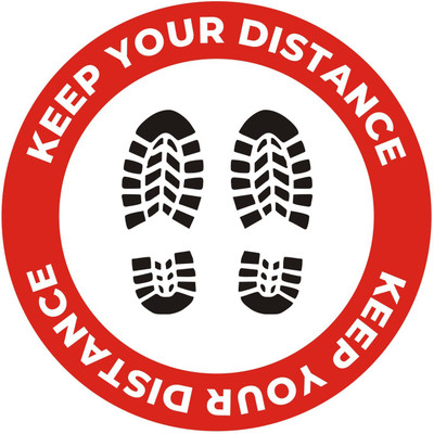 WALL STICKS Social Distancing Floor Sticker (18 X 18 Inch) -WS2027 Emergency Sign