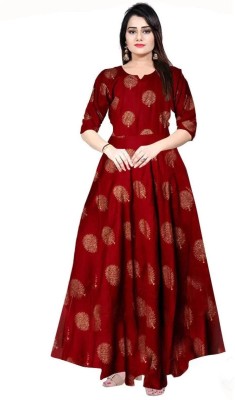 The Fam Studio Anarkali Gown(Maroon)