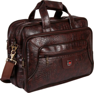 Da Tasche 15.6 inch Expandable Laptop Messenger Bag(Brown)