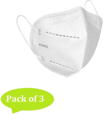 MontVitton KN95 Respirator CE Approved 5 Ply Reusable Virus protection anti pollution mask pack of 3(White, Free Size, Pack of 3)