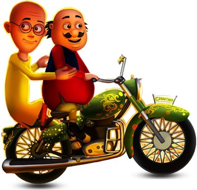 DivineDesigns 61 cm Motu Patlu Bullet Wall Sticker ( Size :- 61 X 61 cm ) Self Adhesive Sticker(Pack of 1)