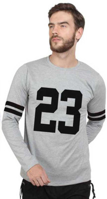 Himgiri International Printed Men Round Neck Grey T-Shirt