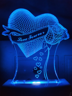 RPJ Trader Love Forever Night Lamp with 7 Color Changing (Multiolor, Pack Of 1) Night Lamp(18 cm, Multicolor)